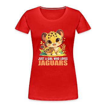 Jaguare Jaguar - Frauen Premium Bio T-Shirt - Rot - Vorne - Mia (176cm)