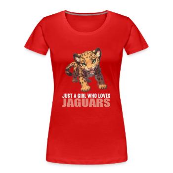 Jaguare Jaguar - Frauen Premium Bio T-Shirt - Rot - Vorne - Mia (176cm)