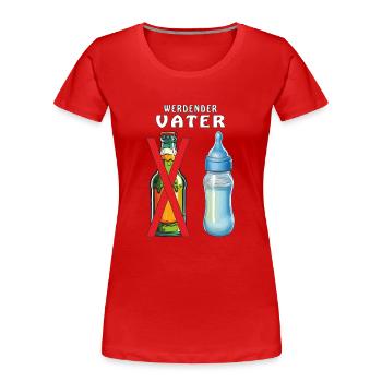 BABYFLASCHE WERDENDER VATER - Frauen Premium Bio T-Shirt - Rot - Vorne - Mia (176cm)