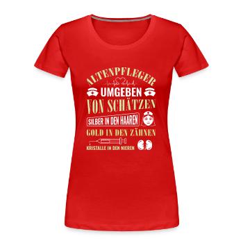 Altenpfleger Geschenk Altenpflege Pflegefachkraft - Frauen Premium Bio T-Shirt - Rot - Vorne - Mia (176cm)