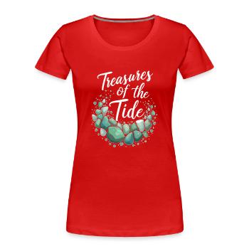 Seeglas-jäger Sammeln Meeresschätze - Frauen Premium Bio T-Shirt - Rot - Vorne - Mia (176cm)