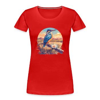 Eisvögel Eisvogel - Frauen Premium Bio T-Shirt - Rot - Vorne - Mia (176cm)