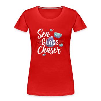 Seeglas-jäger Sammeln Meeresschätze - Frauen Premium Bio T-Shirt - Rot - Vorne - Mia (176cm)