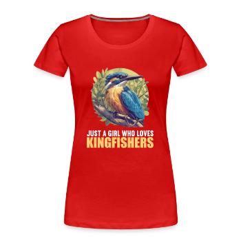 Eisvögel Eisvogel - Frauen Premium Bio T-Shirt - Rot - Vorne - Mia (176cm)