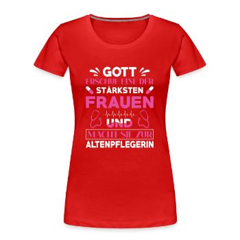 Altenpfleger Geschenk Altenpflege Pflegefachkraft - Frauen Premium Bio T-Shirt - Rot - Vorne - Mia (176cm)