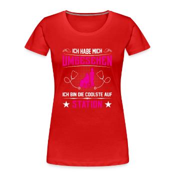 Altenpfleger Geschenk Altenpflege Pflegefachkraft - Frauen Premium Bio T-Shirt - Rot - Vorne - Mia (176cm)