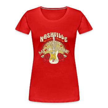 La Saint-Valentin à Nashville Musique - T-shirt bio Premium Femme - rouge - Devant - Mia (176cm)