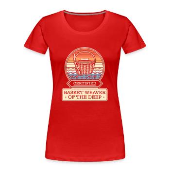 Unterwasser Korb Weben Skurrile Kunsthandwerk - Frauen Premium Bio T-Shirt - Rot - Vorne - Mia (176cm)