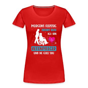 Altenpfleger Geschenk Altenpflege Pflegefachkraft - Frauen Premium Bio T-Shirt - Rot - Vorne - Mia (176cm)
