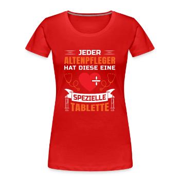 Altenpfleger Geschenk Altenpflege Pflegefachkraft - Frauen Premium Bio T-Shirt - Rot - Vorne - Mia (176cm)