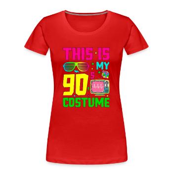 This Is My 90s Costume - Frauen Premium Bio T-Shirt - Rot - Vorne - Mia (176cm)