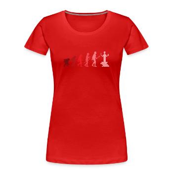 Maurer Evolution Un savoir-faire magistral - T-shirt bio Premium Femme - rouge - Devant - Mia (176cm)