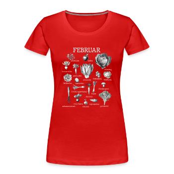 Februar Saisonales Gemüse und Obst Collage - Frauen Premium Bio T-Shirt - Rot - Vorne - Mia (176cm)
