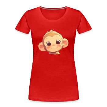 Macaque Macaque - T-shirt bio Premium Femme - rouge - Devant - Mia (176cm)