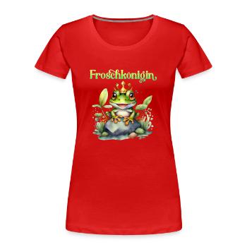 Froschkostüm FROSCHKÖNIGIN Lustiges Karneval - Frauen Premium Bio T-Shirt - Rot - Vorne - Mia (176cm)