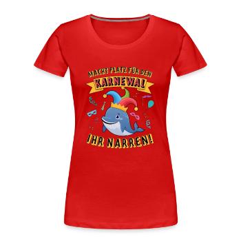 confettis carnaval fun design bouffons - T-shirt bio Premium Femme - rouge - Devant - Mia (176cm)