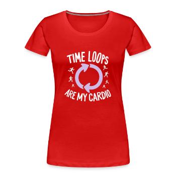 Zeitreise-enthusiast, Der Sich Für - Frauen Premium Bio T-Shirt - Rot - Vorne - Mia (176cm)
