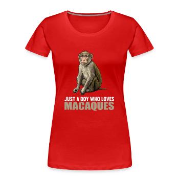 Macaque Macaque - T-shirt bio Premium Femme - rouge - Devant - Mia (176cm)