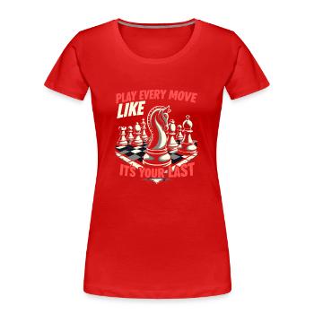 Échecs Tacticiens Stratégie Maîtres Tactique - T-shirt bio Premium Femme - rouge - Devant - Mia (176cm)