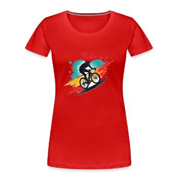 Vélo de route Vélo de route Vélos de route pour les amateurs de cyclisme Motard - T-shirt bio Premium Femme - rouge - Devant - Mia (176cm)