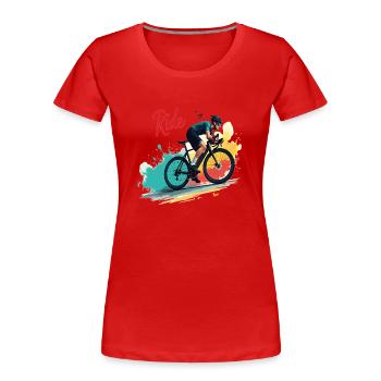 Vélo de route Vélo de route Vélos de route pour les amateurs de cyclisme Motard - T-shirt bio Premium Femme - rouge - Devant - Mia (176cm)