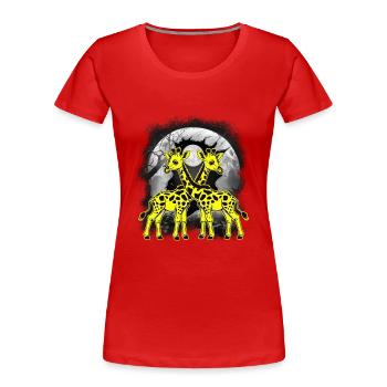 Girafe Girafe Enfant Enfants - T-shirt bio Premium Femme - rouge - Devant - Mia (176cm)
