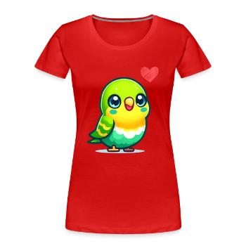 wellensittich love - Frauen Premium Bio T-Shirt - Rot - Vorne - Mia (176cm)