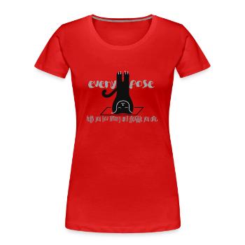 Pose du chat de yoga Citation inspirante Pose du chat de yoga - T-shirt bio Premium Femme - rouge - Devant - Mia (176cm)