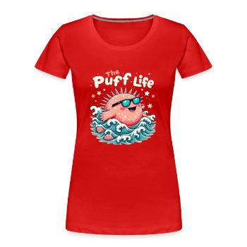 Kugelfisch-meereslebewesen-enthusiasten Quirky - Frauen Premium Bio T-Shirt - Rot - Vorne - Mia (176cm)