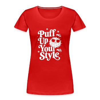 Kugelfisch-meereslebewesen-enthusiasten Quirky - Frauen Premium Bio T-Shirt - Rot - Vorne - Mia (176cm)