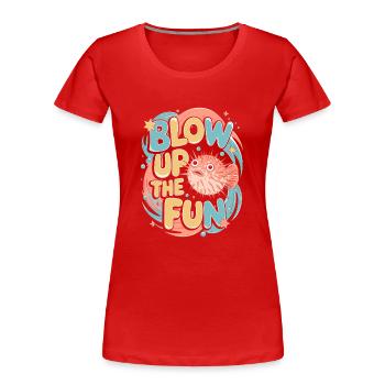 Kugelfisch-meereslebewesen-enthusiasten Quirky - Frauen Premium Bio T-Shirt - Rot - Vorne - Mia (176cm)