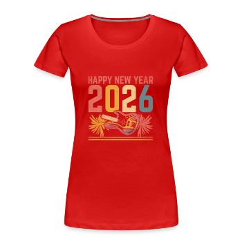 Frohes Neues Jahr 2026 Bassist Bassist Bassist Musiker - Frauen Premium Bio T-Shirt - Rot - Vorne - Mia (176cm)