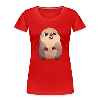 Marmottes Marmottes - T-shirt bio Premium Femme - rouge - Devant - Mia (176cm)