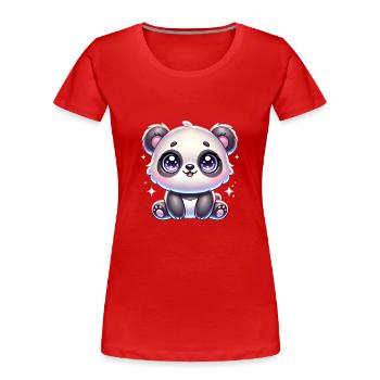 Super Cute Kawaii Baby Panda - Frauen Premium Bio T-Shirt - Rot - Vorne - Mia (176cm)