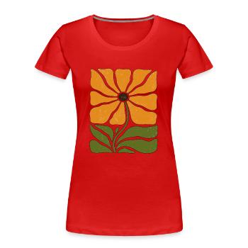 Boho-Wildblume im Sonnenblumen-Stil - Frauen Premium Bio T-Shirt - Rot - Vorne - Mia (176cm)