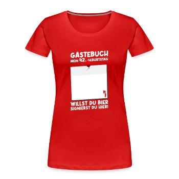 42e anniversaire Né en 1983 Cadeau d’anniversaire - T-shirt bio Premium Femme - rouge - Devant - Mia (176cm)