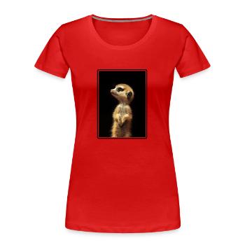 Meerkat Erdmännchen - Frauen Premium Bio T-Shirt - Rot - Vorne - Mia (176cm)