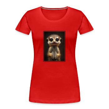 Meerkat Erdmännchen - Frauen Premium Bio T-Shirt - Rot - Vorne - Mia (176cm)