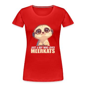 Meerkat Erdmännchen - Frauen Premium Bio T-Shirt - Rot - Vorne - Mia (176cm)