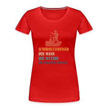 Schornsteinfeger Herren - Frauen Premium Bio T-Shirt - Rot - Vorne - Mia (176cm)