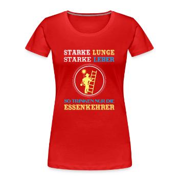 Schornsteinfeger Herren - Frauen Premium Bio T-Shirt - Rot - Vorne - Mia (176cm)