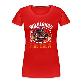 Pompier forestier Bigfoot Design - T-shirt bio Premium Femme - rouge - Devant - Mia (176cm)