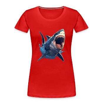 Weiße Haie Weißer Hai - Frauen Premium Bio T-Shirt - Rot - Vorne - Mia (176cm)