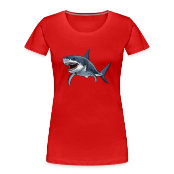 Weiße Haie Weißer Hai - Frauen Premium Bio T-Shirt - Rot - Vorne - Mia (176cm)