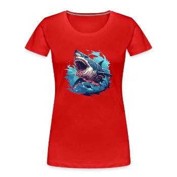 Weiße Haie Weißer Hai - Frauen Premium Bio T-Shirt - Rot - Vorne - Mia (176cm)