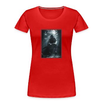 Weiße Haie Weißer Hai - Frauen Premium Bio T-Shirt - Rot - Vorne - Mia (176cm)