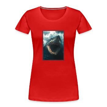 Weiße Haie Weißer Hai - Frauen Premium Bio T-Shirt - Rot - Vorne - Mia (176cm)