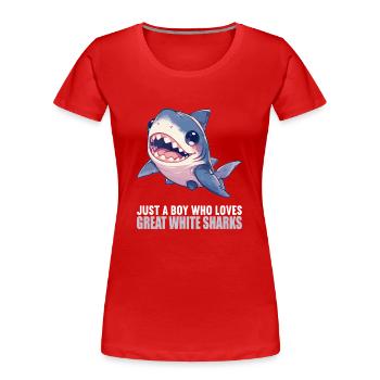Weiße Haie Weißer Hai - Frauen Premium Bio T-Shirt - Rot - Vorne - Mia (176cm)