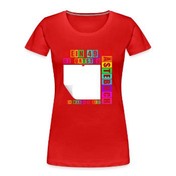 49e anniversaire Né en 1976 Cadeau d’anniversaire - T-shirt bio Premium Femme - rouge - Devant - Mia (176cm)