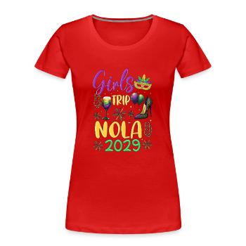 Girls Trip NOLA 2029 - Frauen Premium Bio T-Shirt - Rot - Vorne - Mia (176cm)
